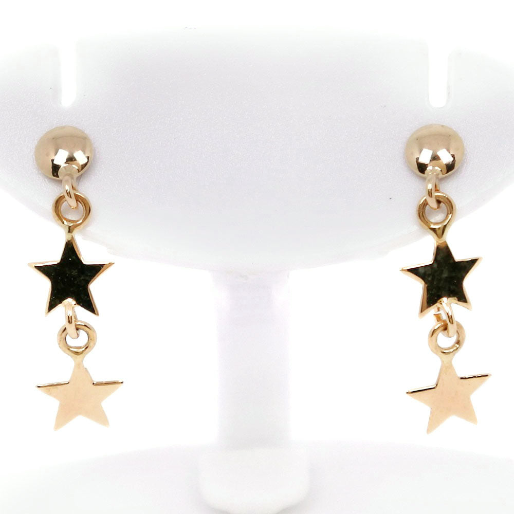 K18 Yellow Gold Star Motif Earrings