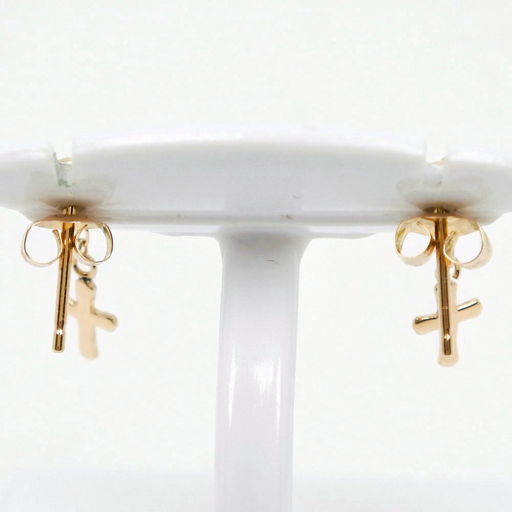 K18 Yellow Gold Cross Motif Earrings