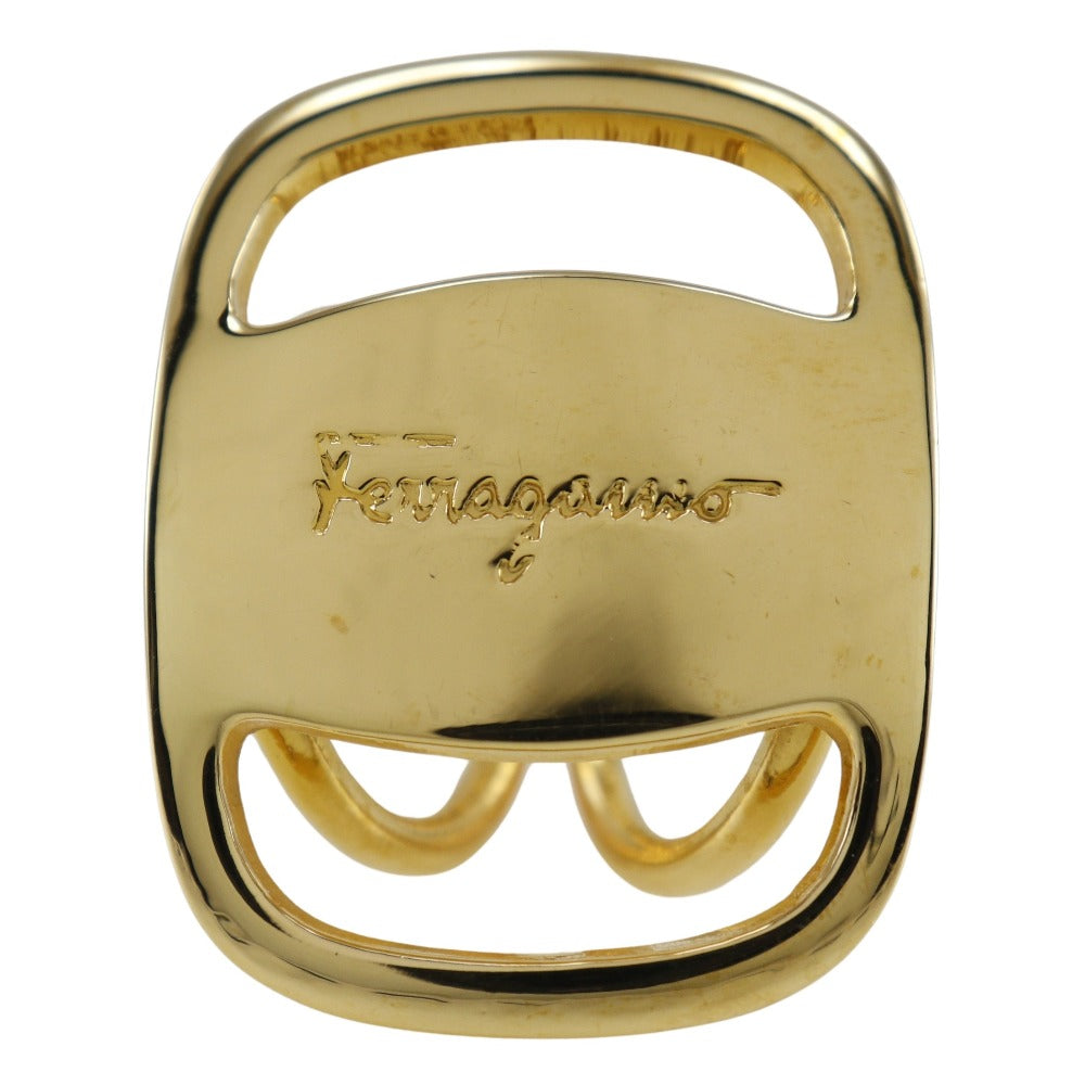 Salvatore Ferragamo Vara Gold Plated Scarf Ring