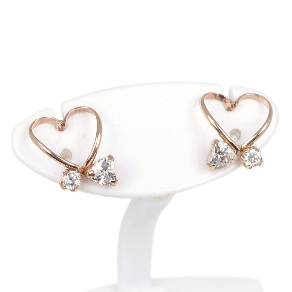 K10 Yellow Gold Heart Earrings