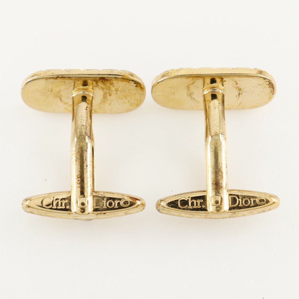 Dior CD Logo Metal Cufflinks Gold Black