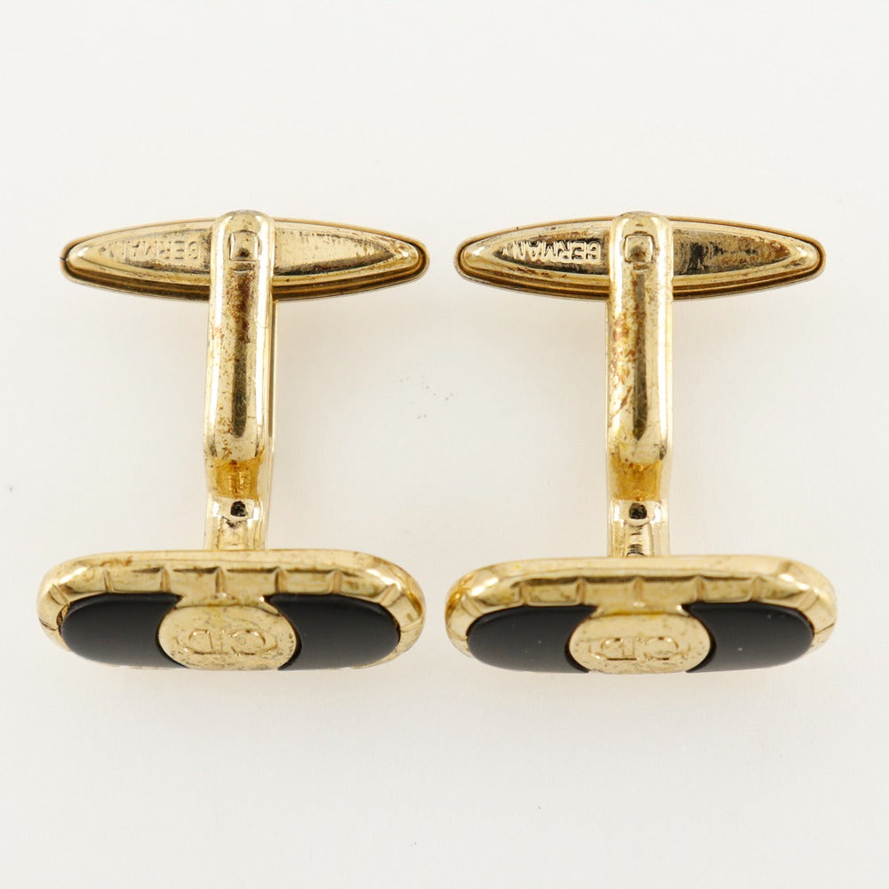 Dior CD Logo Metal Cufflinks Gold Black