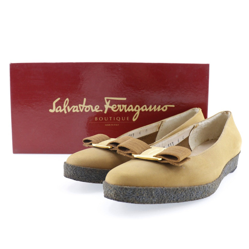 Salvatore Ferragamo Nubuck Vara Ribbon Pumps