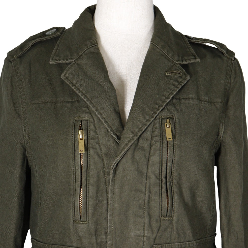 Cotton Military Jacket Khaki Women's