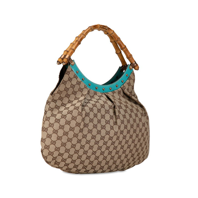 Gucci GG Canvas Bamboo Handbag  Canvas Handbag 124293 in Good condition