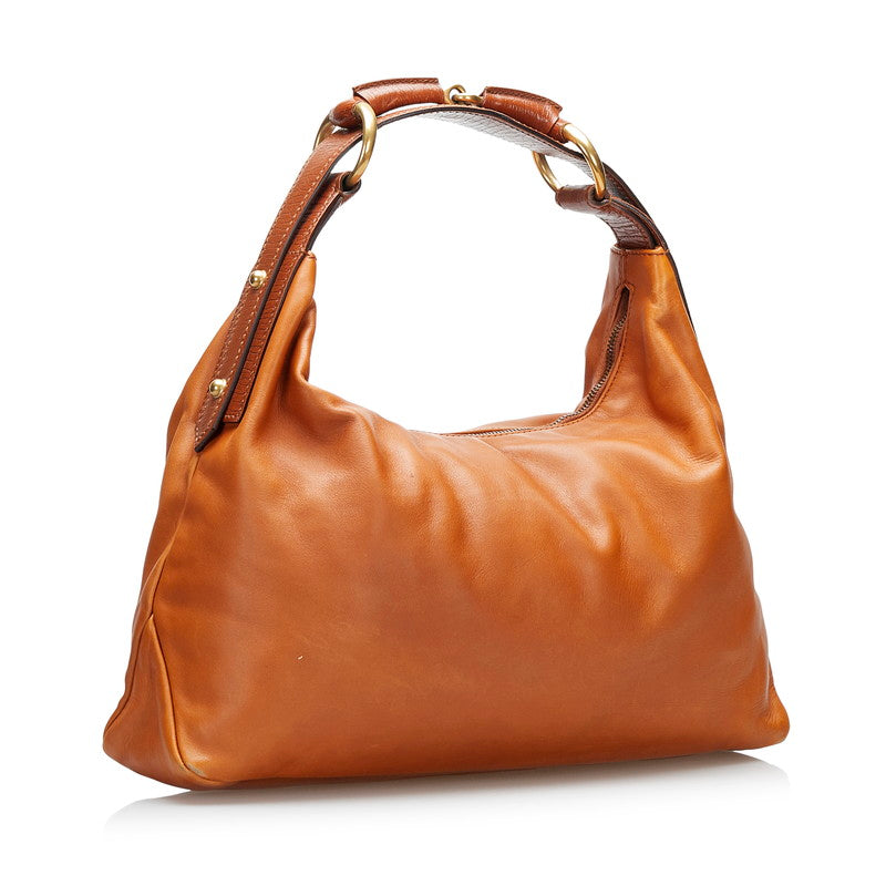 Leather Horsebit Hobo Bag  115867.0