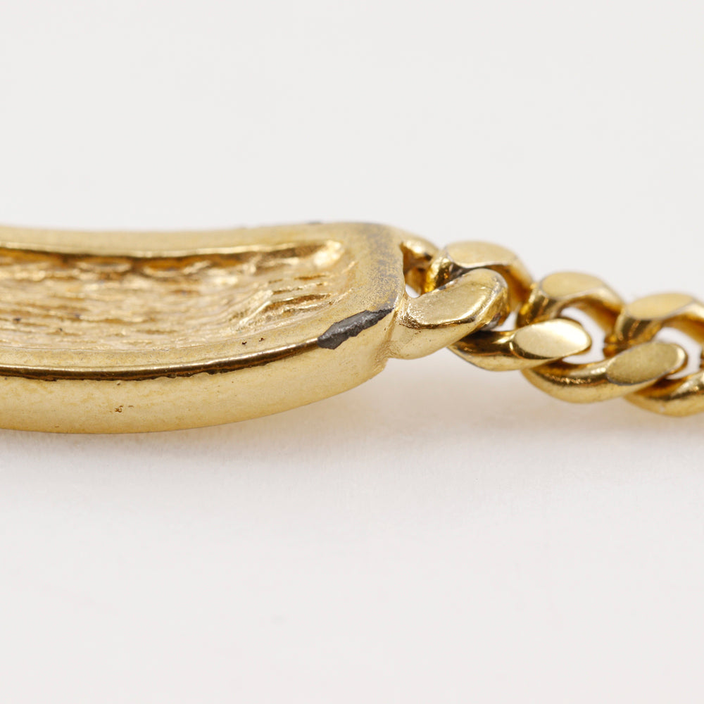 Dior Gold Plated Logo Plate Bracelet