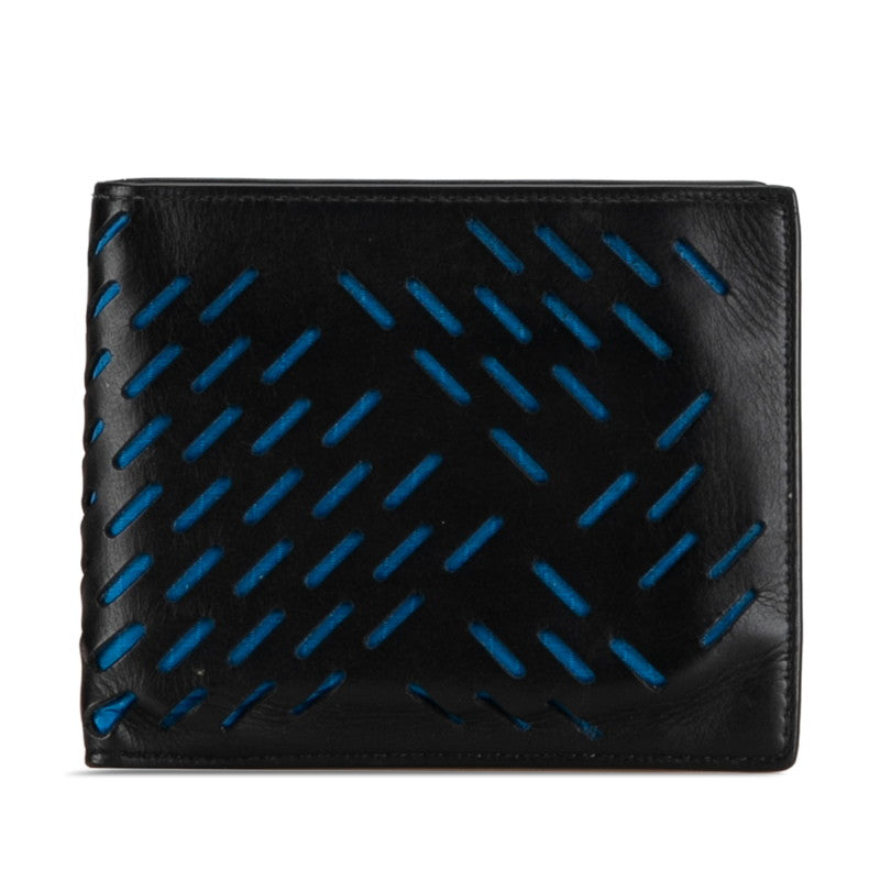 Bottega Veneta Leather Paper Cut Bifold Wallet Leather Short Wallet in Good condition
