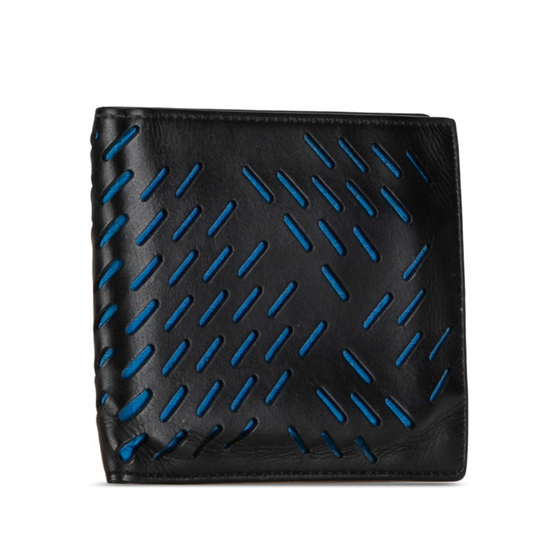 Bottega Veneta Leather Paper Cut Bifold Wallet Leather Short Wallet in Good condition