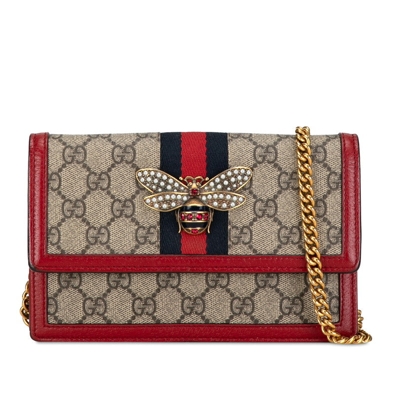 Gucci GG Supreme Queen Margaret Chain Bag  Canvas Shoulder Bag 476079 in Excellent condition