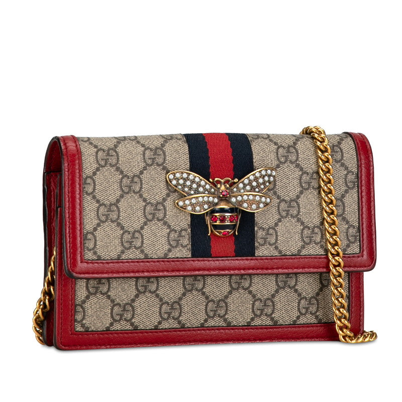 Gucci GG Supreme Queen Margaret Chain Bag  Canvas Shoulder Bag 476079 in Excellent condition