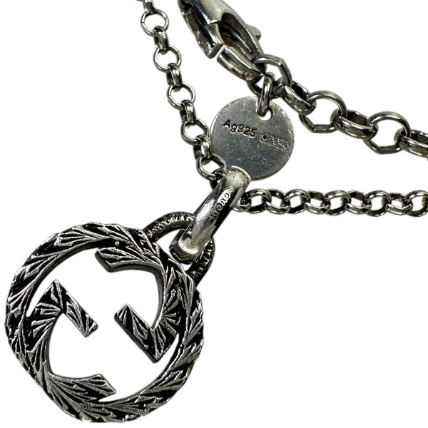 Gucci Interlocking G Arabesque Silver Necklace