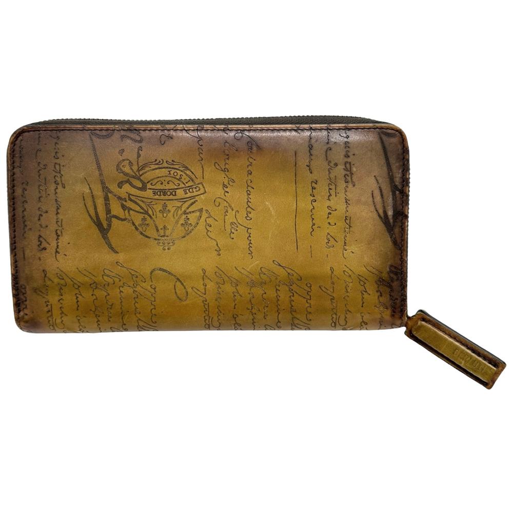 Berluti Calligraphy Leather Long Wallet