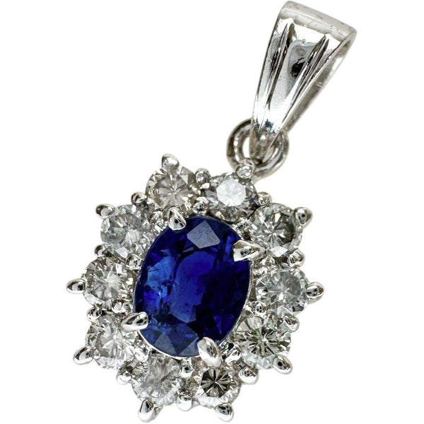 Platinum Sapphire Diamond Pendant