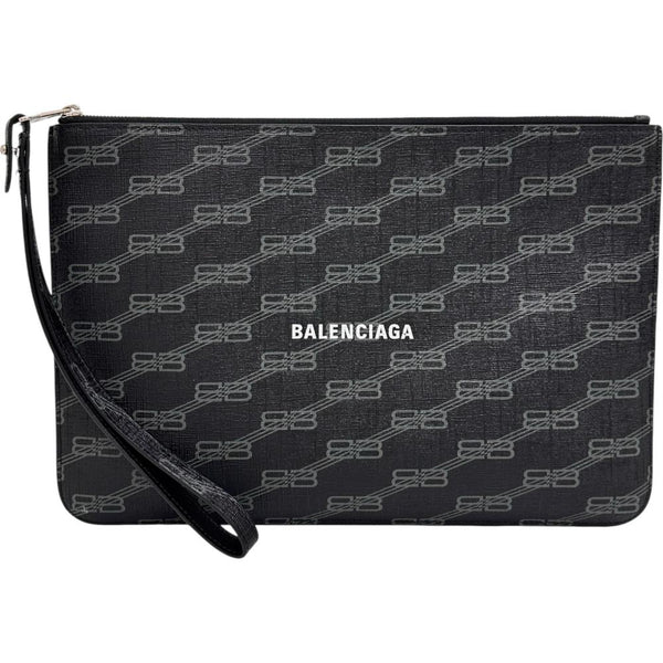 Balenciaga PVC Coated Canvas Clutch Bag