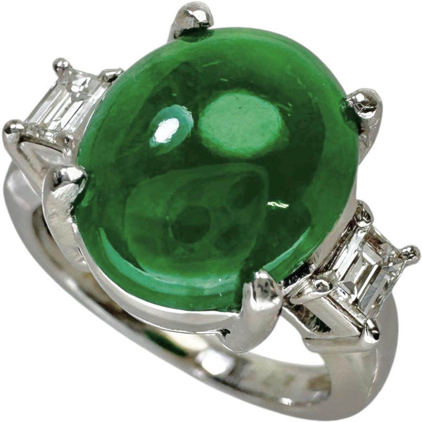 Jadeite Platinum Diamond Ring