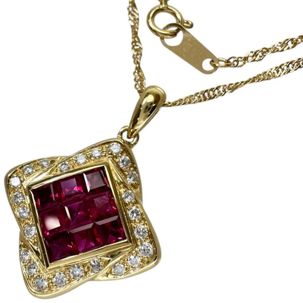 Au750 Ruby Diamond Necklace