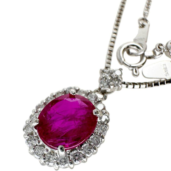 Au750 Ruby Diamond Necklace