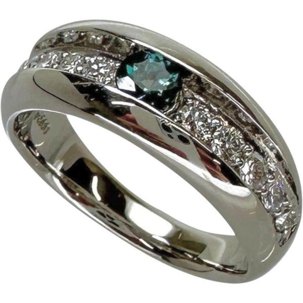 Pt900 Alexandrite Diamond Ring
