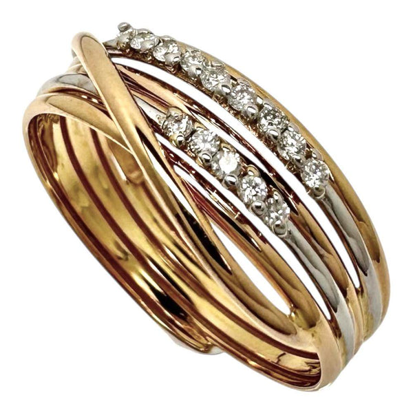 Au750 Two Tone Diamond Ring