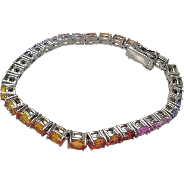 K14 White Gold Multicolor Sapphire Bracelet