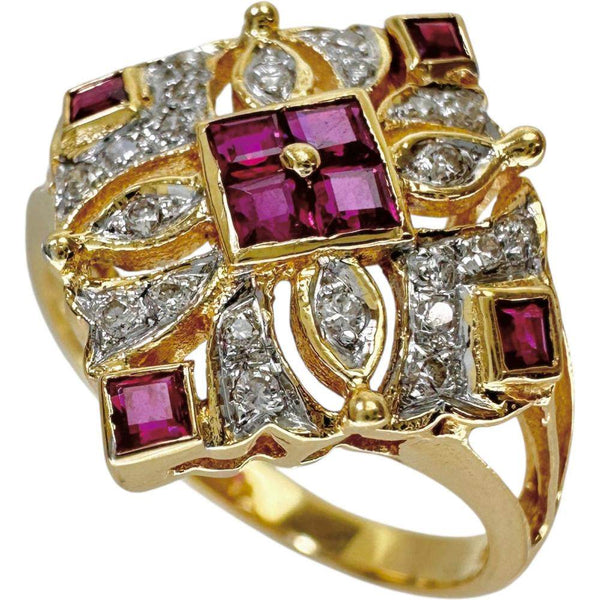 Au750 Ruby Diamond Ring