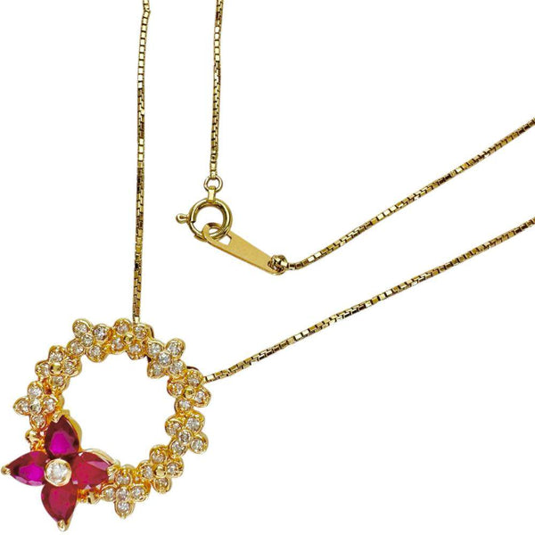 Au750 Ruby Diamond Necklace