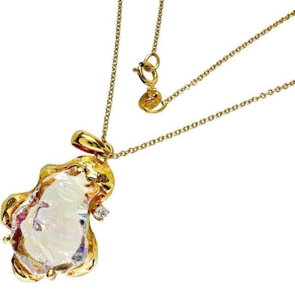 Au750 Opal Diamond Necklace