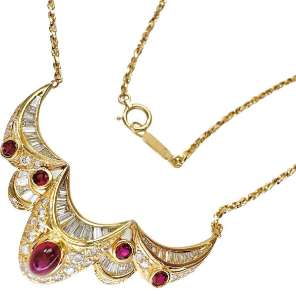 Au750 Ruby Diamond Necklace