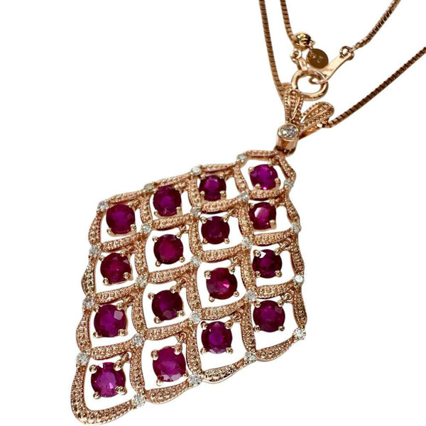 Au750 Ruby Diamond Necklace