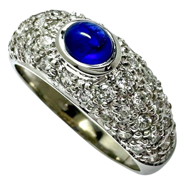 Pt900 Sapphire Diamond Ring