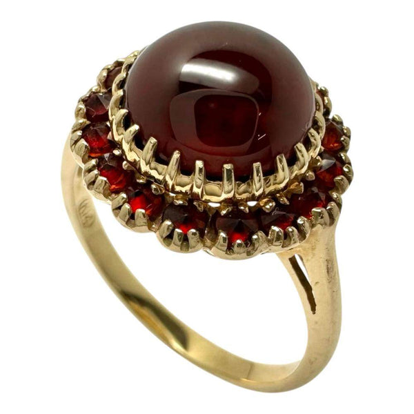 K14 Gold Garnet Ring