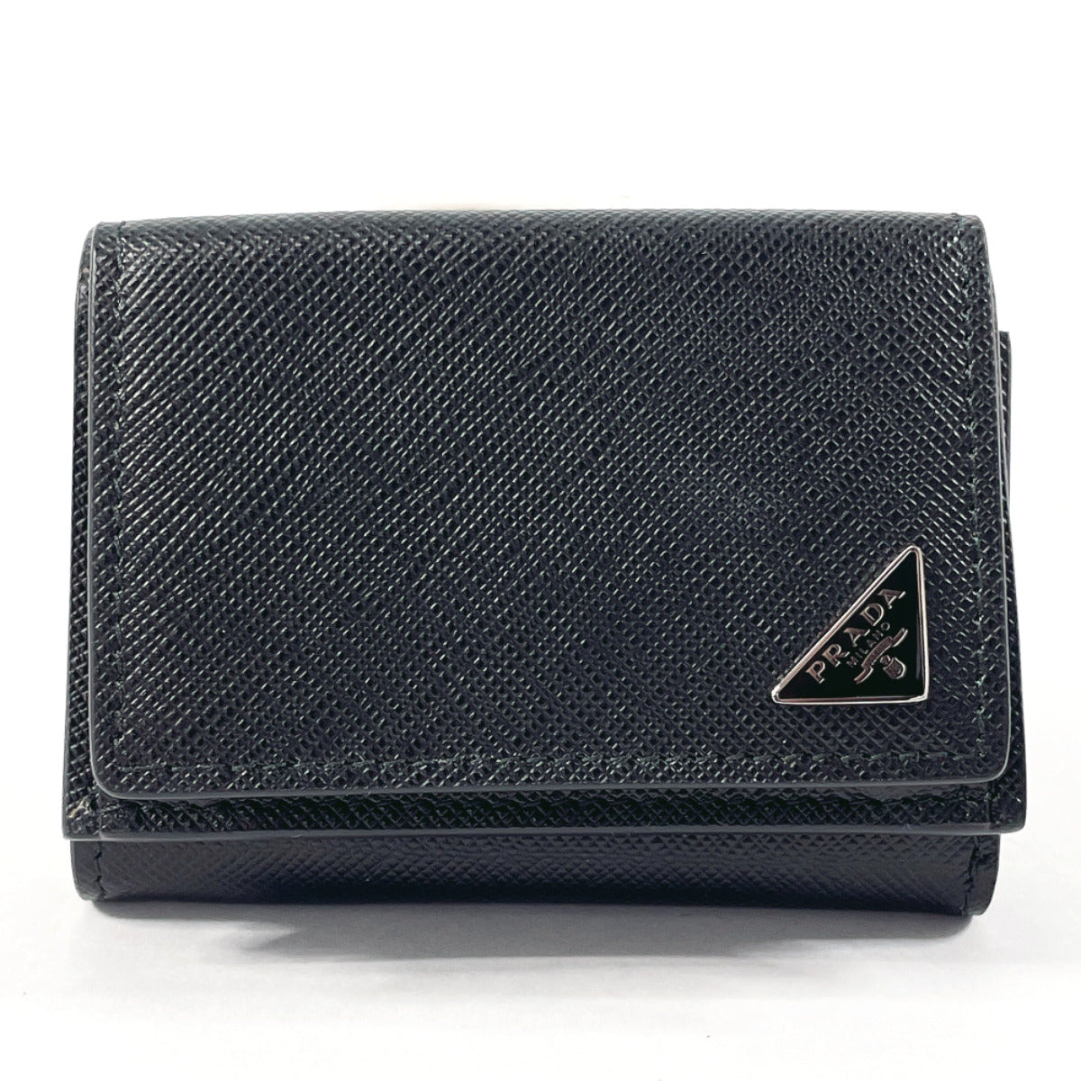 Prada Saffiano Trifold Wallet Short Wallet Leather 2MH021 in