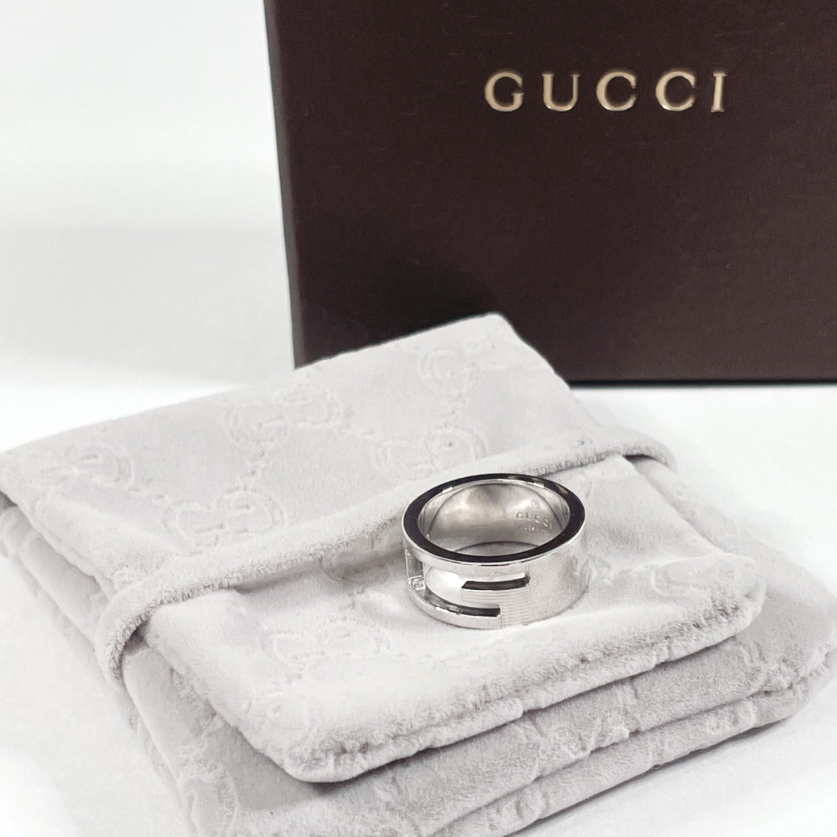 Gucci Silver 925 Cutout G Ring