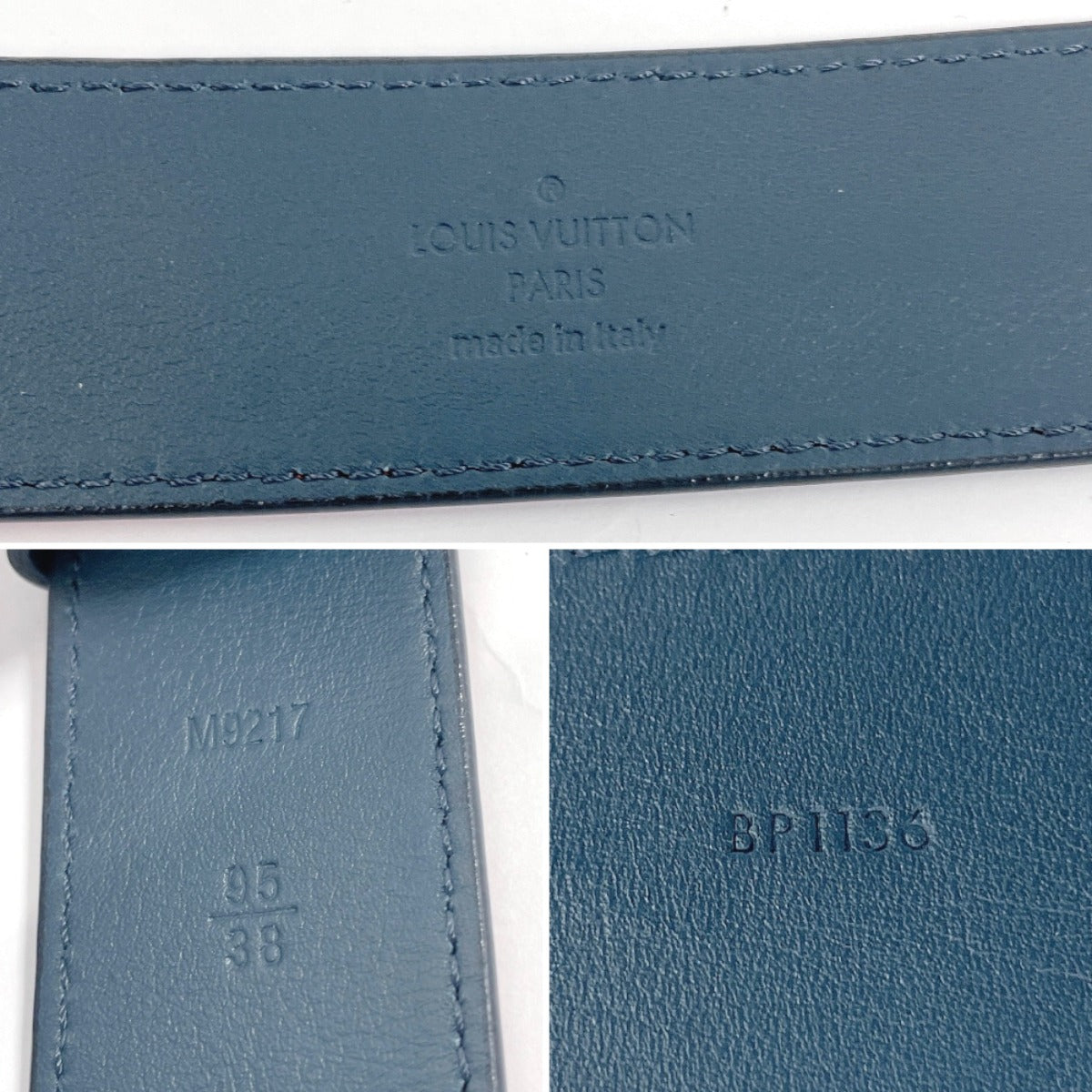 Louis Vuitton Leather Belt M9127 Navy