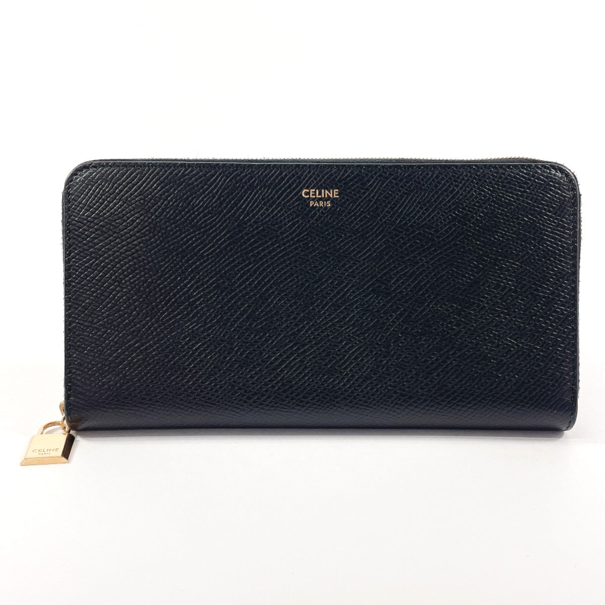 Celine Leather Zippy Wallet Black