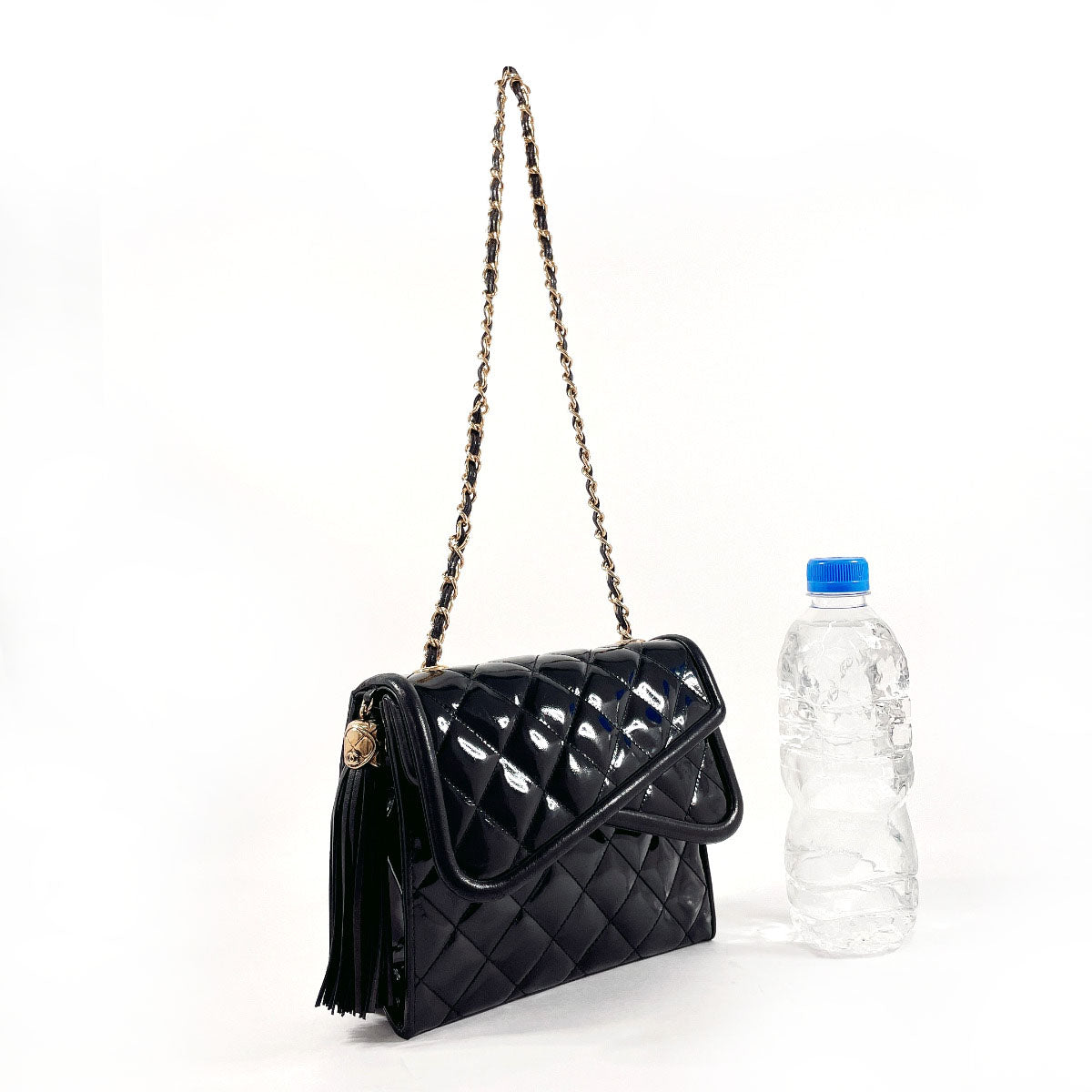 Chanel Patent Leather Matelasse W Flap Bag