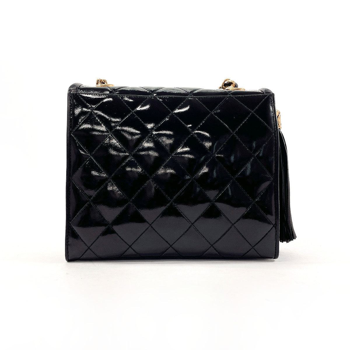 Chanel Patent Leather Matelasse W Flap Bag