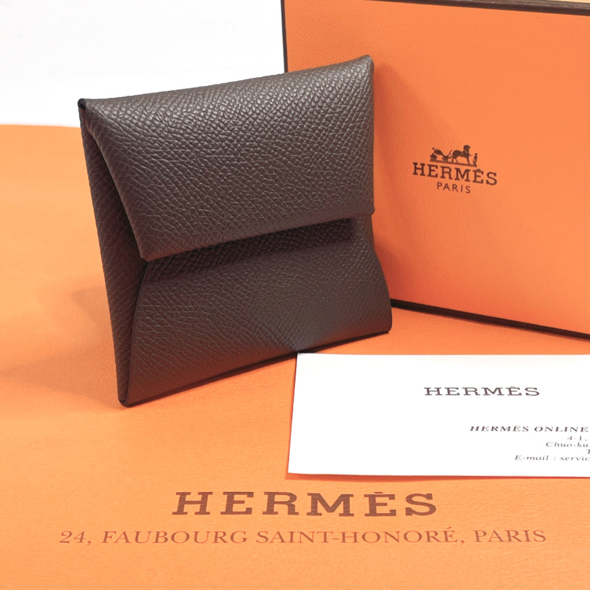 Hermes Bastia Coin Case Dark Brown