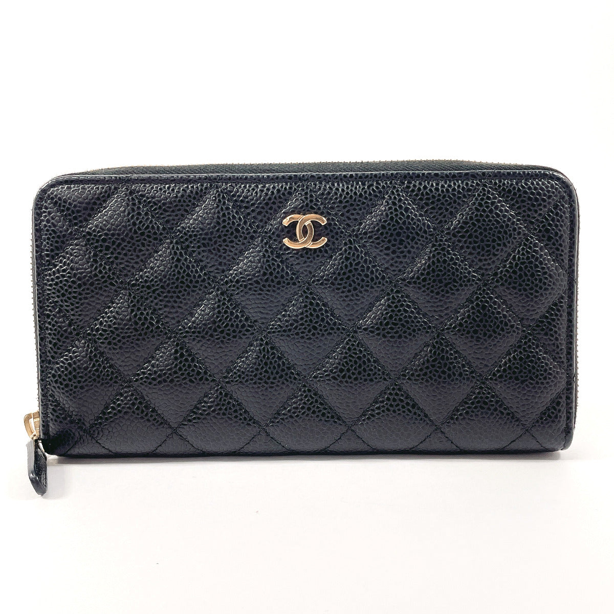 Chanel Caviar Skin Zip Wallet Black