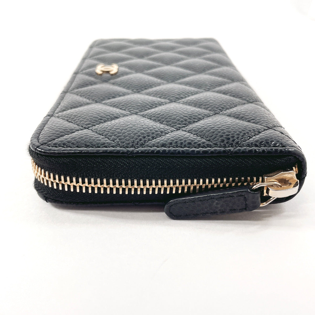 Chanel Caviar Skin Zip Wallet Black