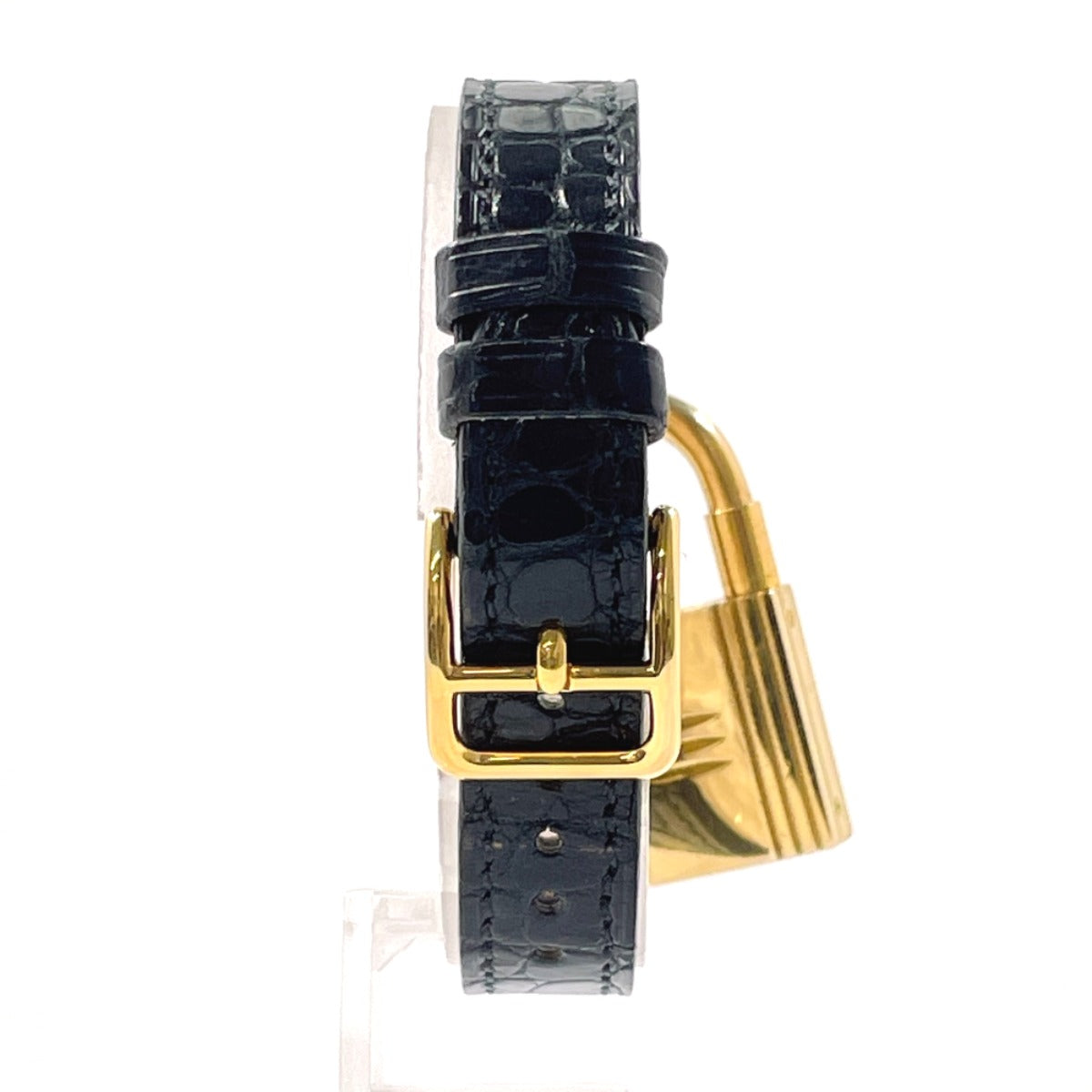 Hermes Kelly Watch Quartz Gold Black Dial