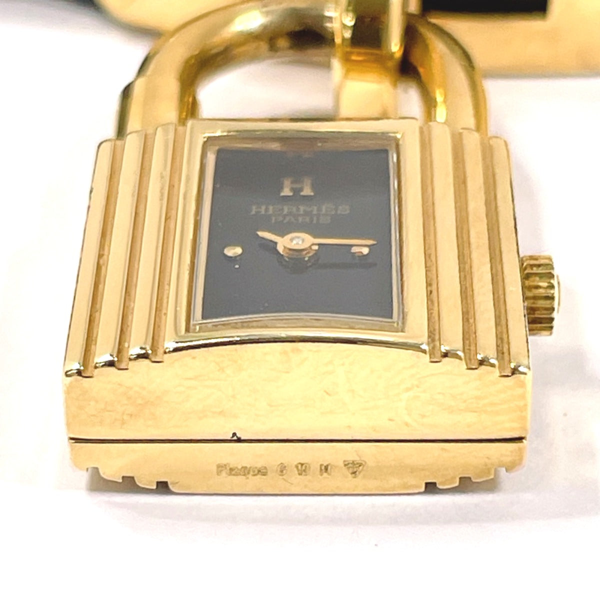 Hermes Kelly Watch Quartz Gold Black Dial