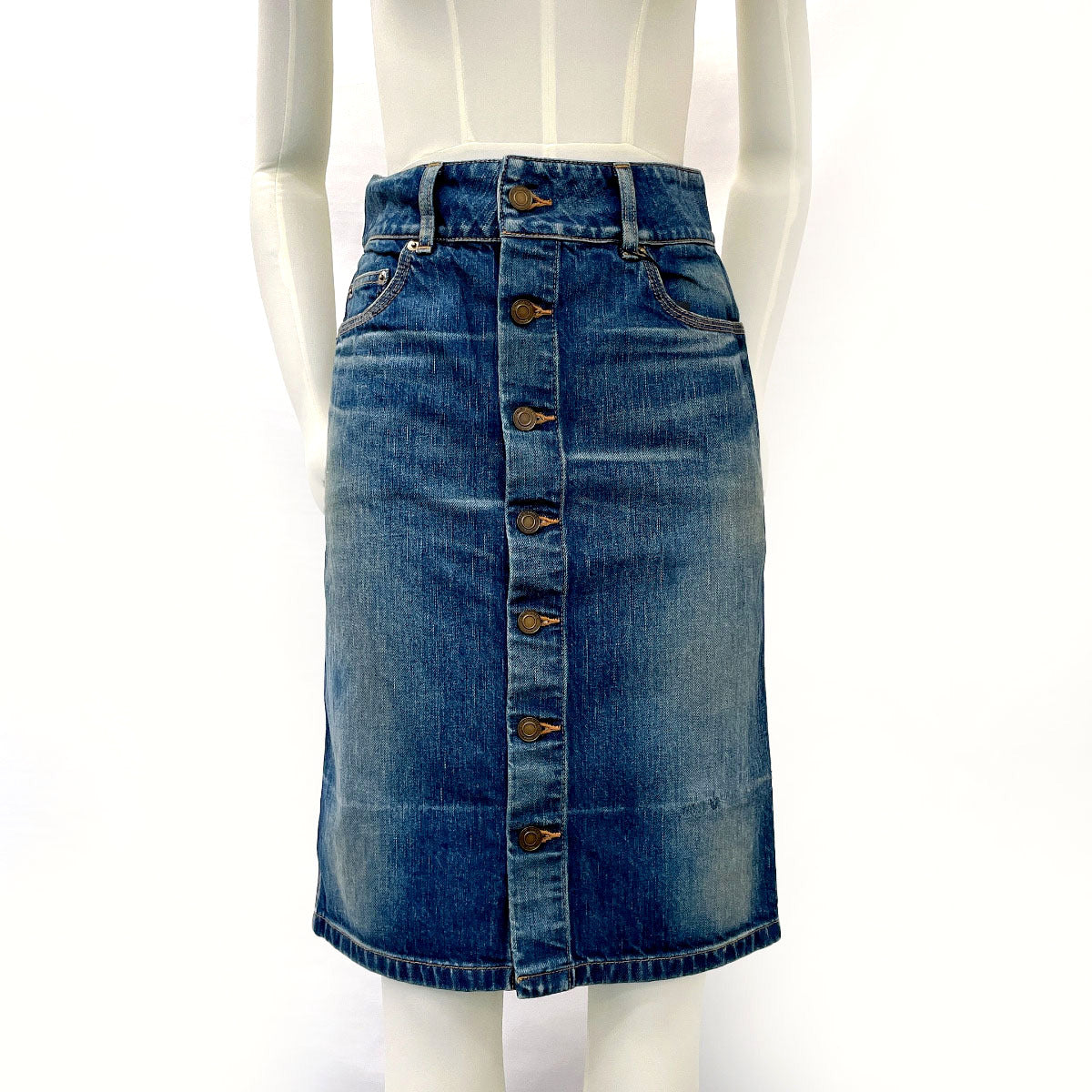 Yves Saint Laurent Denim Skirt 663874