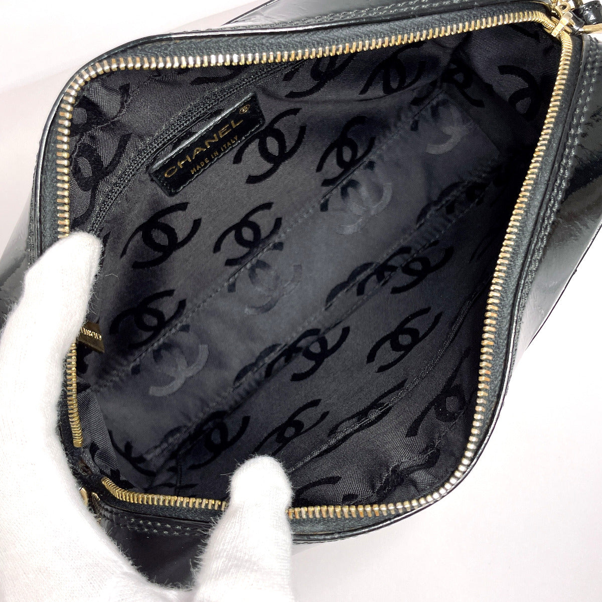 Chanel Patent Leather Chain Shoulder Bag