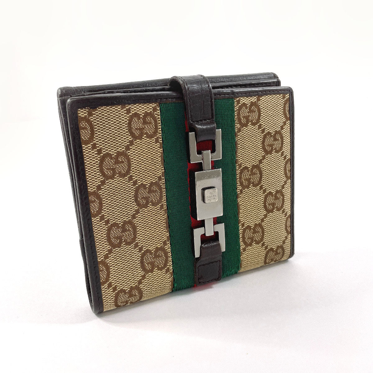 Gucci Jackie GG Canvas Bifold Wallet Brown