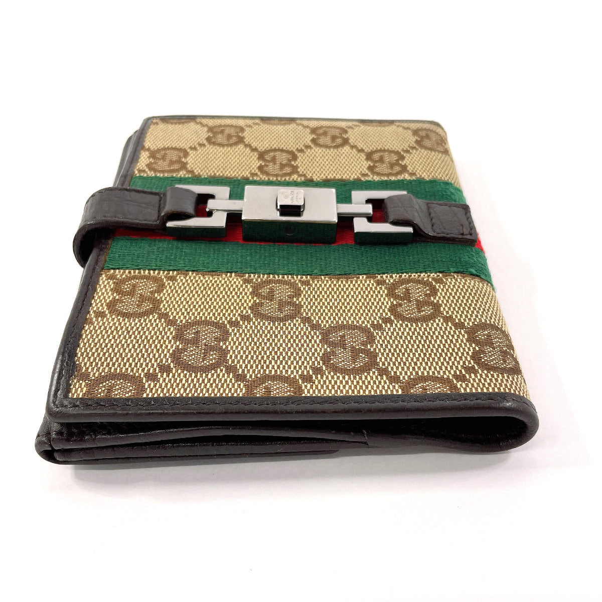 Gucci Jackie GG Canvas Bifold Wallet Brown