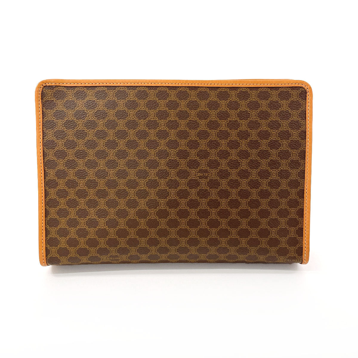 Celine Macadam Vintage PVC Clutch Brown