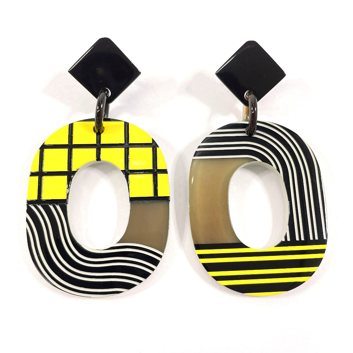 Hermes Buffalo Horn Lacquer Earrings