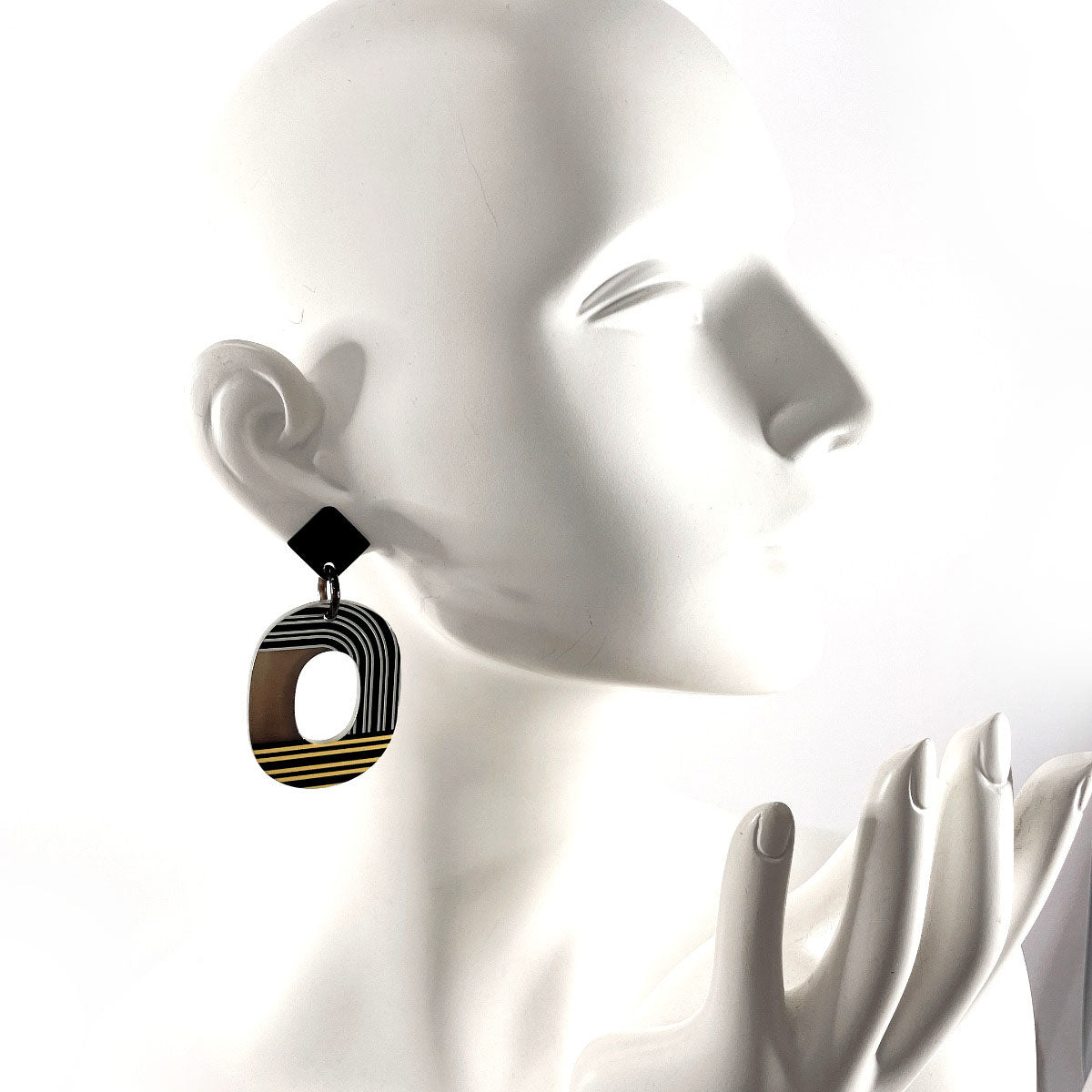 Hermes Buffalo Horn Lacquer Earrings